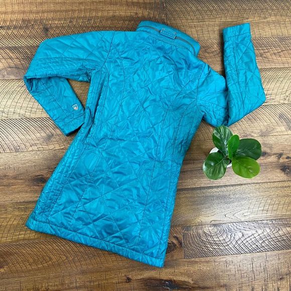 KUHL S puffer down quilted coat Teal women Primaloft long trench quilted - Picture 2 of 8